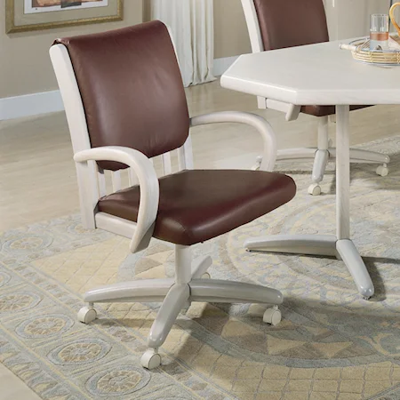 Customizable Swivel Tilt Casual Dining Chair with Casters